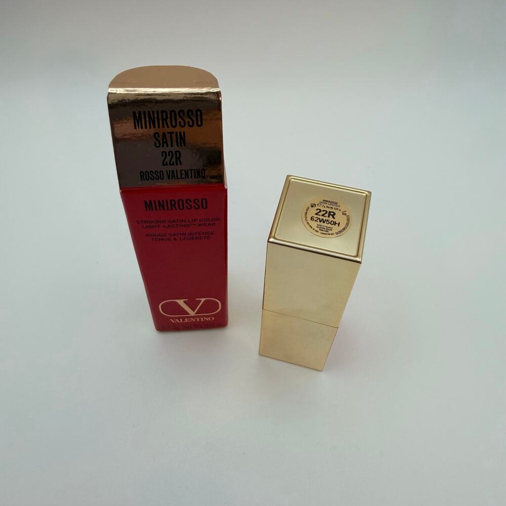 Valentino Minirosso Satin Lipstick 22R Rosso Valentino Mini 2g NIB - Picture 8 of 8